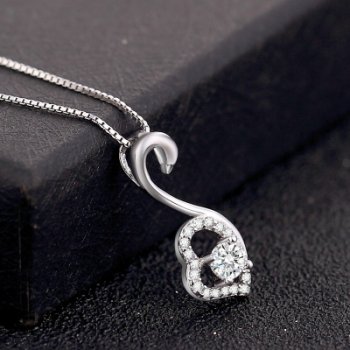 White Cubic Zirconia 925 Sterling Silver Necklace for Woman